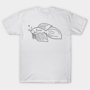 Betta Fish Keep Swimming Logo T-Shirt